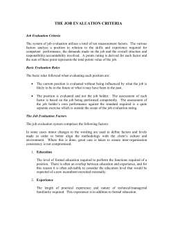 the Job Evaluation Criteria document for more detail