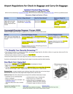 Airport Regulations for Check-In Baggage and Carry