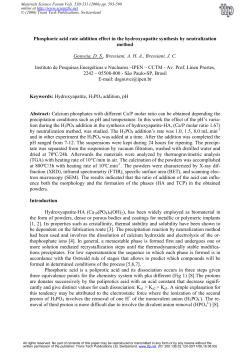 Phosphoric acid rate addition effect in the hydroxyapatite