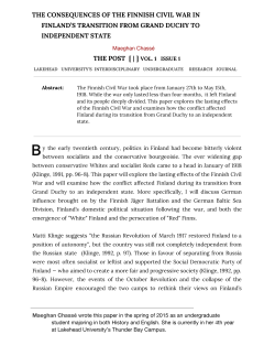 THE CONSEQUENCES OF THE FINNISH CIVIL WAR IN FINLAND`S
