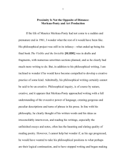 Proximity Is Not the Opposite of Distance: Merleau