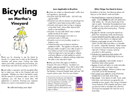 Bicycling - Martha`s Vineyard Commission