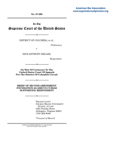 Brief for the Second Amendment Foundation in Support of Respondent