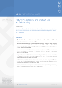 NBIM DIscussIoN Note Return Predictability and Implications for