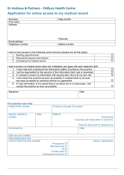 Online services application form