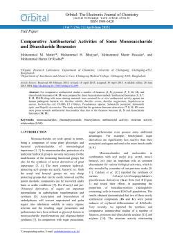 Comparative Antibacterial Activities of Some Monosaccharide and