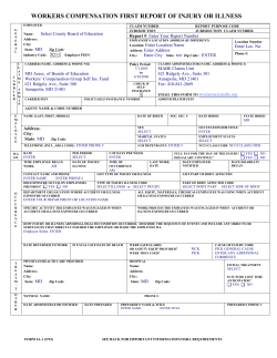 WORKERS COMPENSATION CLAIM FORM