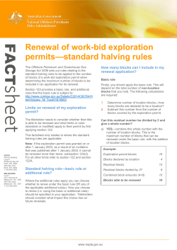 Fact sheet: Renewal of work-bid exploration permits&mdash;standard