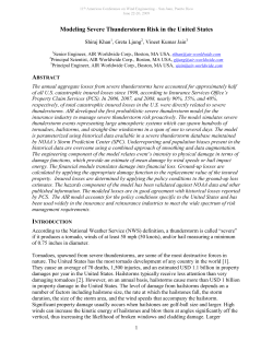 Modeling Severe Thunderstorm Risk in the United States