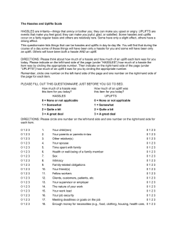 Hassles and Uplifts Scale - The Resilience Programme