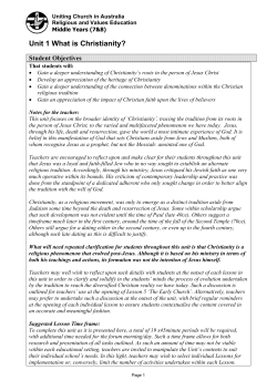 Unit 1 What is Christianity?