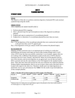 plasmid mapping - STLCC.edu :: Users` Server