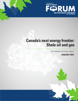 Canada`s next energy frontier: Shale oil and gas