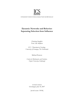 Dynamic Networks and Behavior