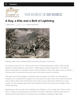 A Key, a Kite and a Bolt of Lightning | Gilroy Chamber of Commerce