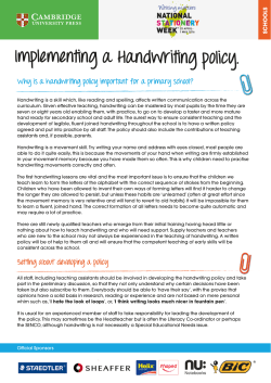 Implementing a Handwriting policy. Why is a handwriting policy