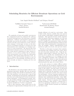 Scheduling Heuristics for Efficient Broadcast Operations on Grid