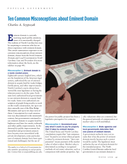 Ten Common Misconceptions about Eminent Domain