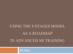 Using the 8 stages model as a roadmap in advanced MI training