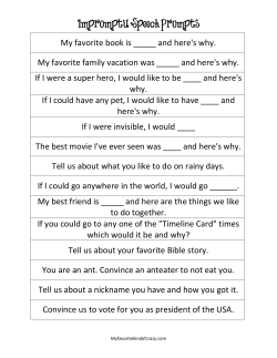 Impromptu Speech Prompts - My Favorite Kind of Crazy