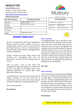 Newsletter 20 January 2017