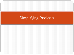 Geometric Mean and Simplifying Radicals