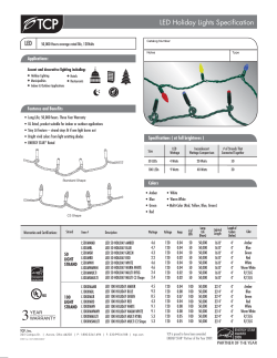 LED Holiday Lights Specification