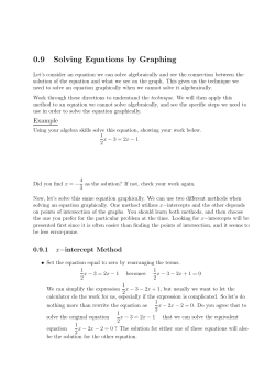 0.9 Solving Equations by Graphing