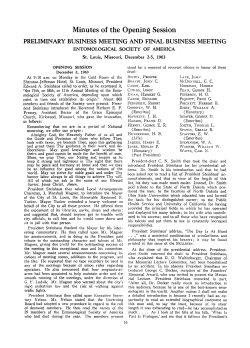 Minutes of the Opening Session