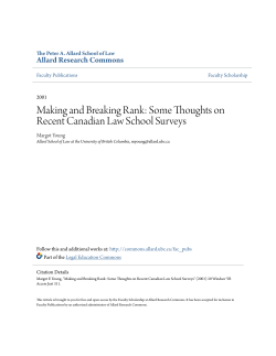 Some Thoughts on Recent Canadian Law School Surveys
