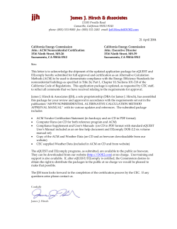 eQUEST/D2comply 3.55 Certification Application - DOE-2