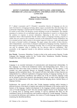 quine`s taxonomy, chomsky`s mentalism