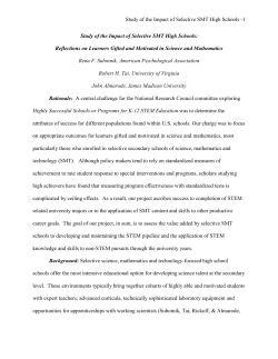 Study of the Impact of Specialized Science High Schools