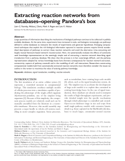 Extracting reaction networks from databases^opening Pandora`s box