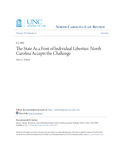The State As a Font of Individual Liberties: North Carolina Accepts