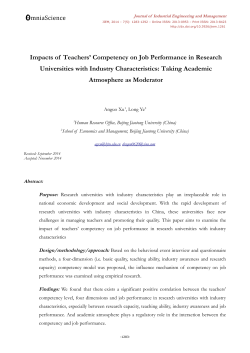 Impacts of teachers` competency on job performance in research