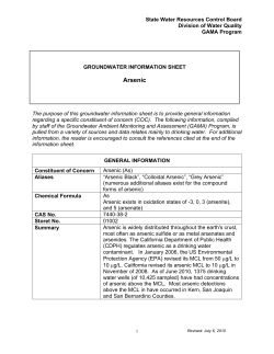 Groundwater Information Sheet: Arsenic - CLU-IN