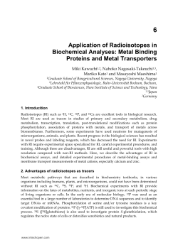 Application of Radioisotopes in Biochemical Analyses