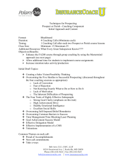 Techniques for Prospecting Prospect or Perish