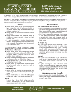 Rules and Etiquette - Montrose