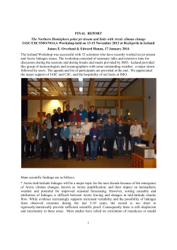 1 FINAL REPORT The Northern Hemisphere polar jet stream and