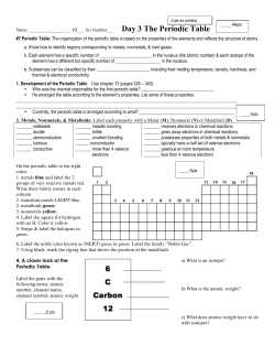 #7 Periodic Table: The organization of the periodic table is based on