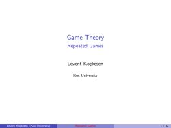 Game Theory - Repeated Games