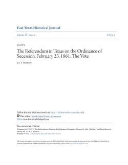 The Referendum in Texas on the Ordinance of Secession, February