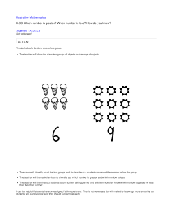 Illustrative Mathematics K.CC Which number is greater? Which
