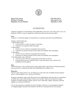 LETTER RULING Taxpayer requested a Letter Ruling on the