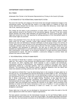 CONTEMPORARY ISSUES IN HUMAN RIGHTS