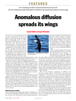 Anomalous diffusion spreads its wings