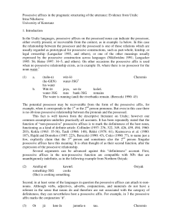 Possessive affixes as markers of information structuring