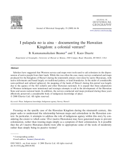 I palapala no ia aina - documenting the Hawaiian Kingdom: a